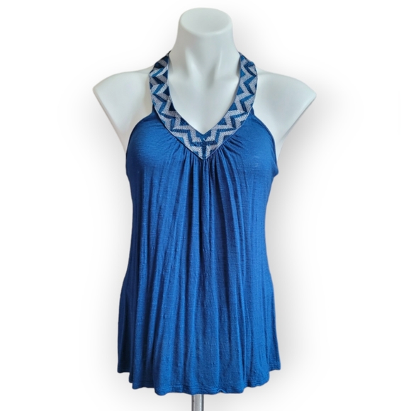 h.i.p. Tops - HIP Happening in the Present Medium Blue Boho Tank Top